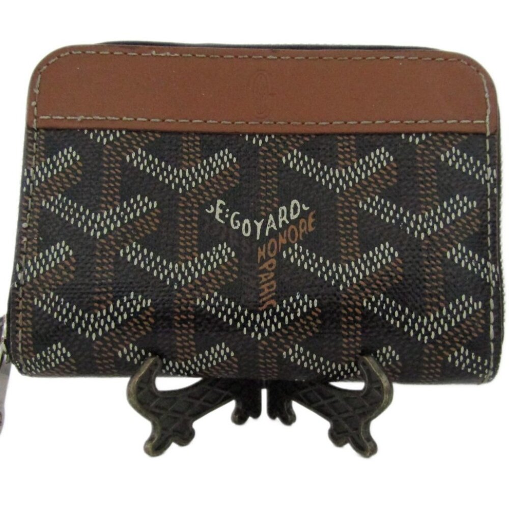 Authentic Goyard Matignon Mini Wallet Black/Tan (2018) - Made in France